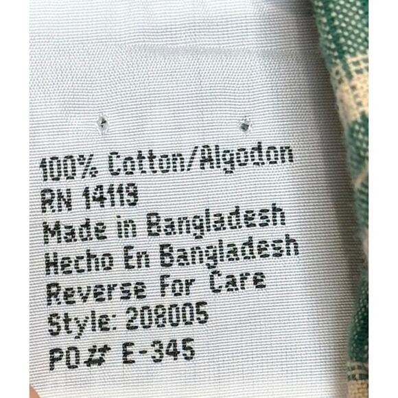 Ely Cattleman Men's Shirt Western Textured Plaid Button Up Long Sleeve Green XXL - Picture 6 of 11